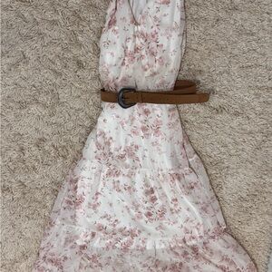 Wallflower White Floral Dress with Ruffle Trim